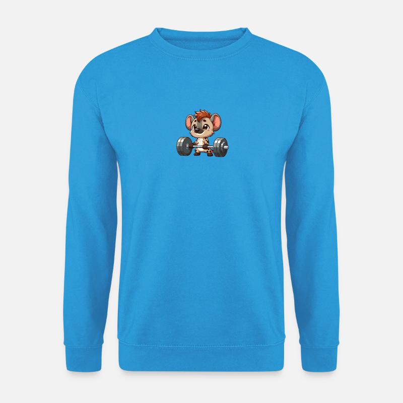 Starke Hyäne beim Gewichtheben - Unisex Pullover - Meeresblau