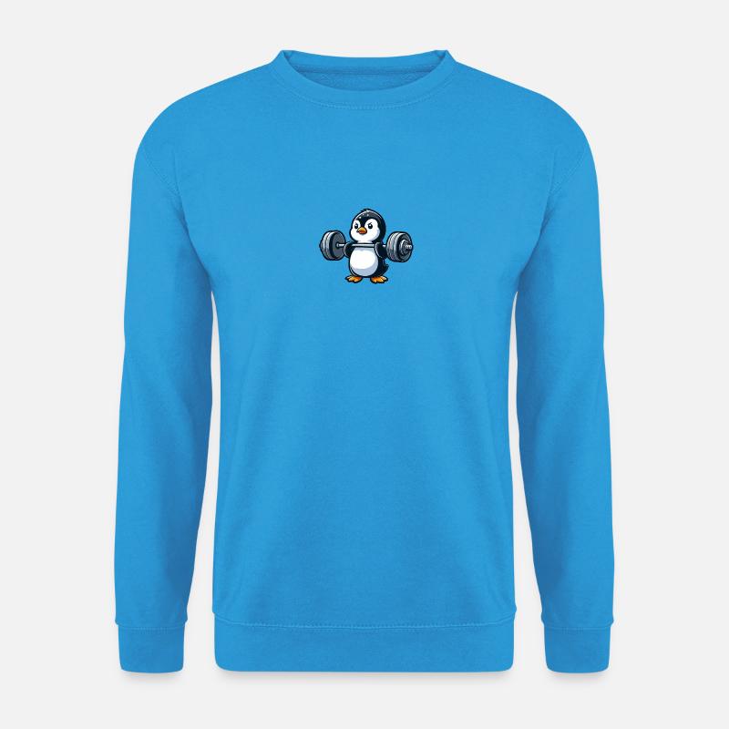 Strong Penguin: Dumbbell Workout - Unisex Sweatshirt - sea blue