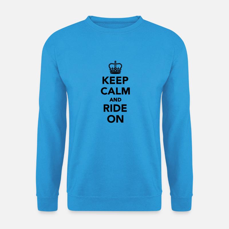 Keep calm and ride on - Unisex Pullover - Meeresblau