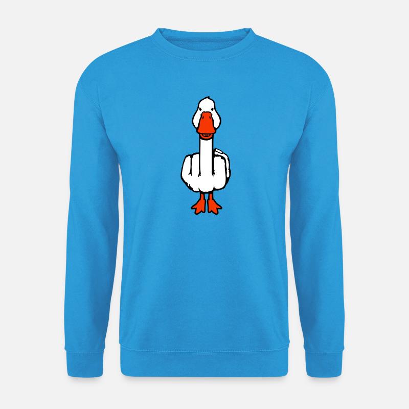 Gans Mittelfinger Rebell Sarkastisch Beleidigung - Unisex Pullover - Meeresblau