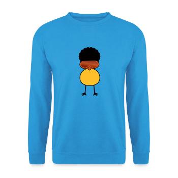 Funky Chick - Sweat-shirt Unisexe - bleu mer - Devant - Alina (178cm) & Michal (187cm)