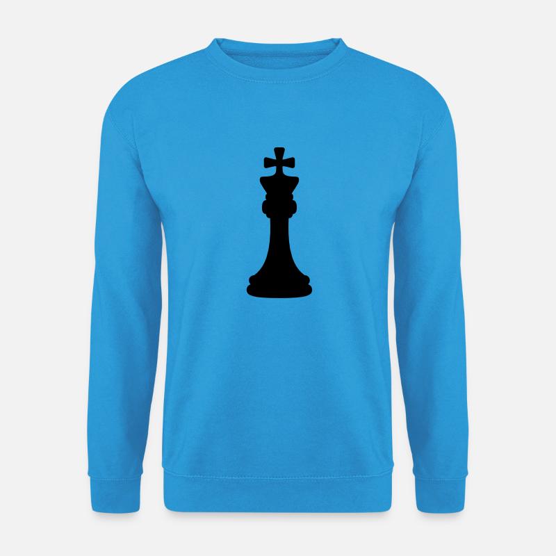 Schwarzer Schach König - Unisex Pullover - Meeresblau
