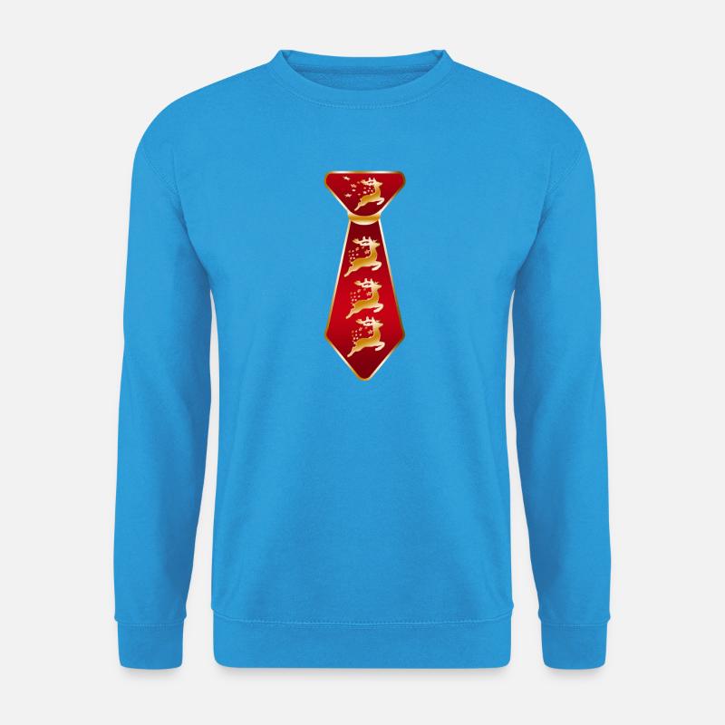 Rentier Silhouette Festliche Krawatte - Unisex Pullover - Meeresblau