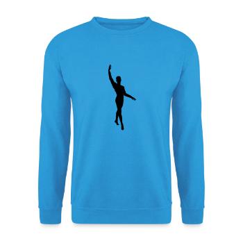 Vektor Balletttänzer Silhouette - Unisex Pullover - Meeresblau - Vorne - Alina (178cm) & Michal (187cm)