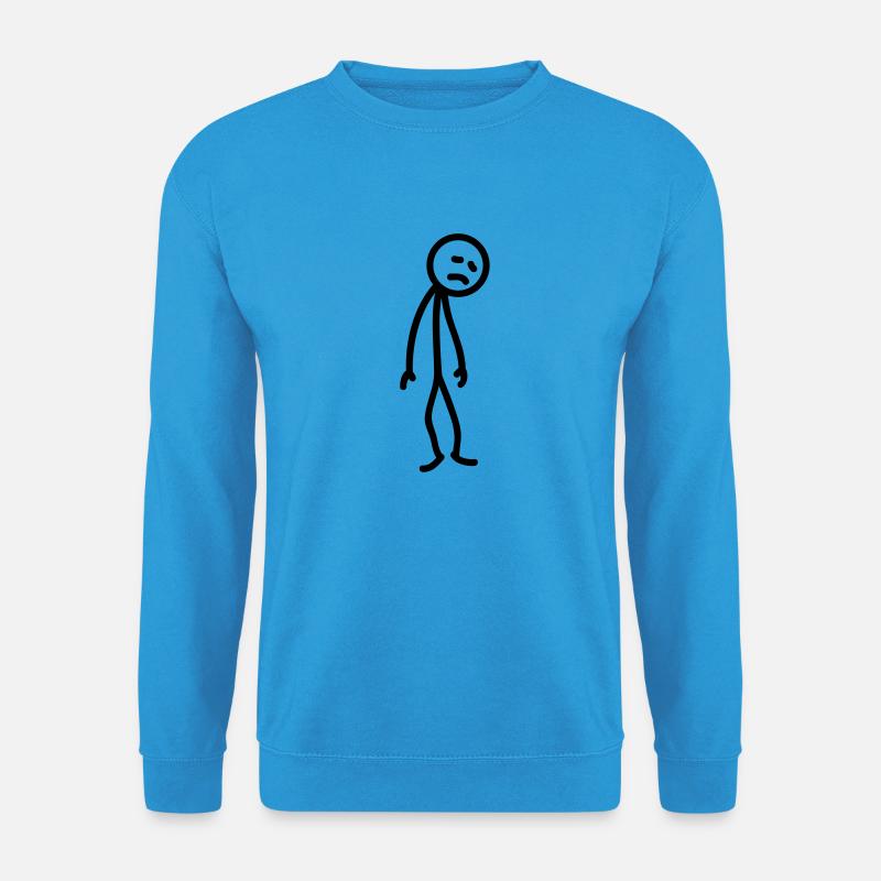 Sad unfortunate stick figure depressed - Unisex Sweatshirt - sea blue