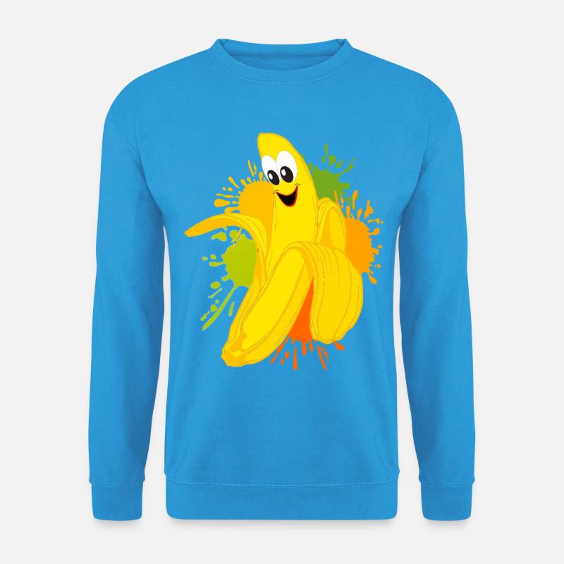 Fröhliche Bananen Farbexplosion - Unisex Pullover - Meeresblau