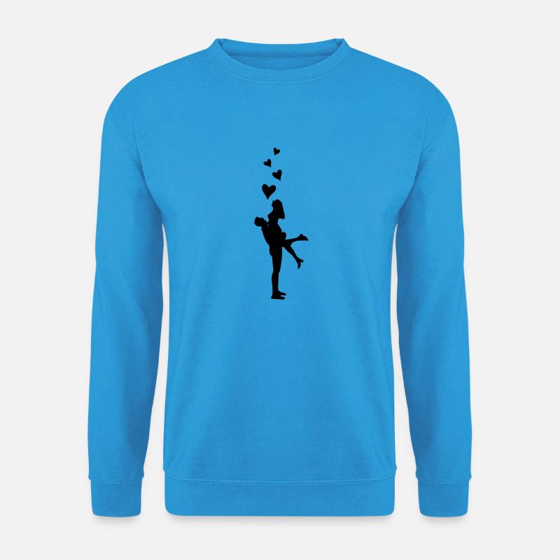 couple love hearts - Unisex Pullover - Meeresblau