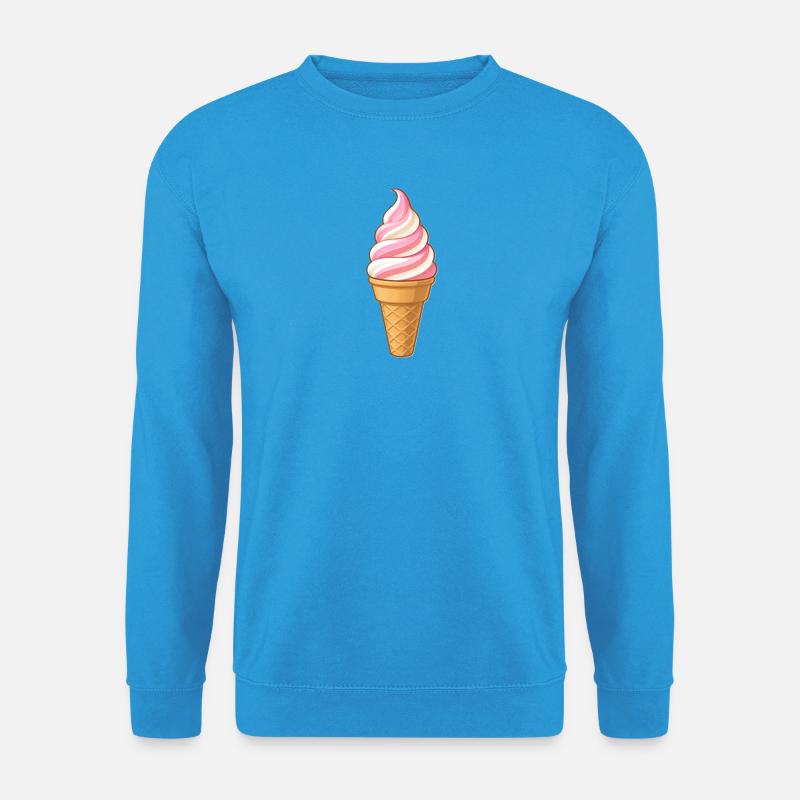 Softeis Erdbeer-Vanille - Unisex Pullover - Meeresblau