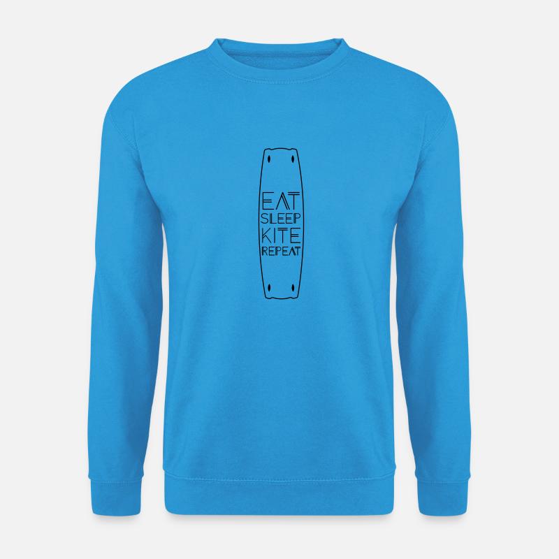 Eat sleep kite repeat - Unisex Pullover - Meeresblau