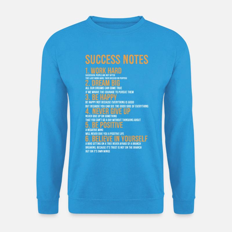 success notes - Unisex Pullover - Meeresblau