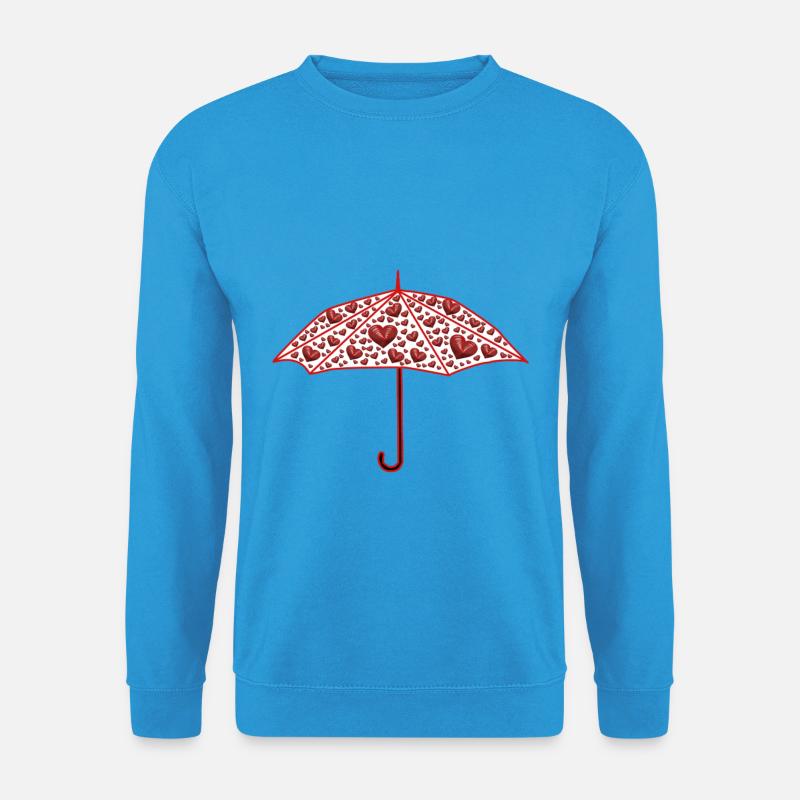 Regenschirm Herz Herzen Valentin Liebe - Unisex Pullover - Meeresblau