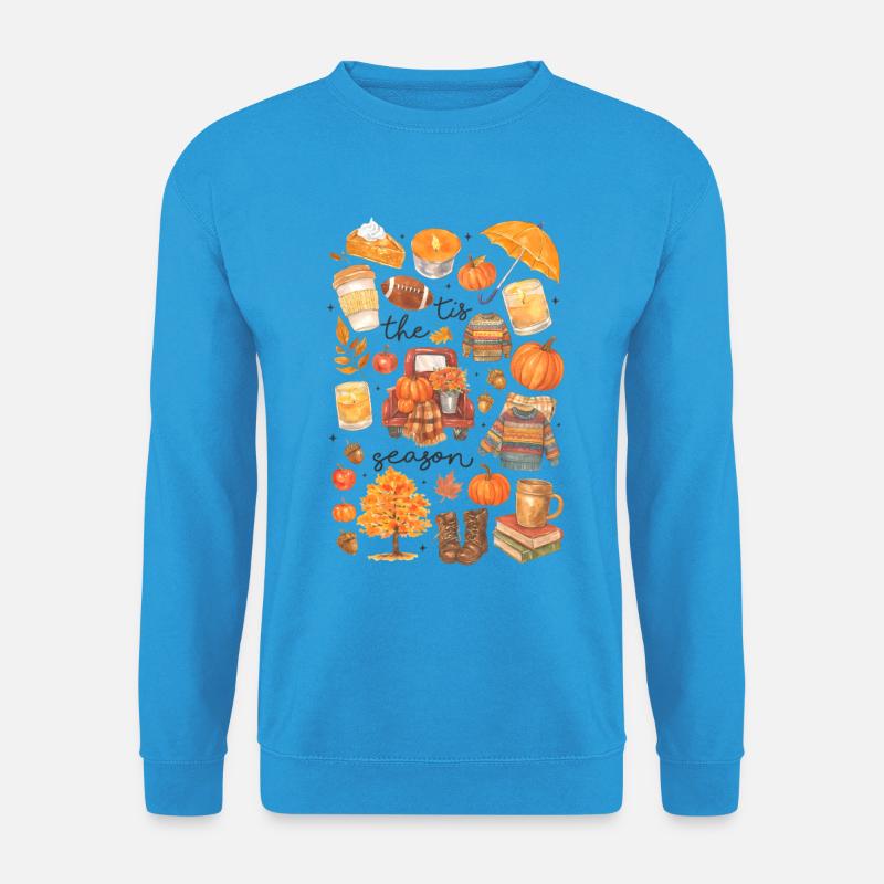 Herbstliche Gemütlichkeit Illustration - Unisex Pullover - Meeresblau