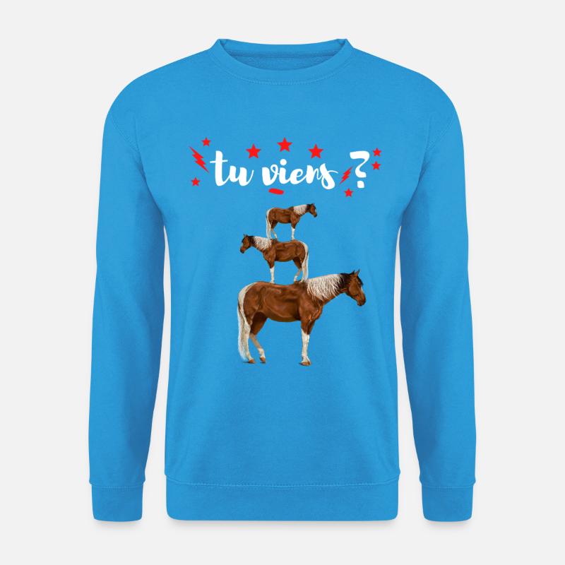 Kommen Sie? Pyramide der Pferde - Unisex Pullover - Meeresblau