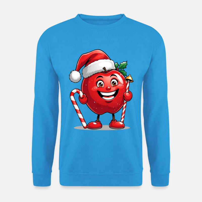 Kuscheliger Apfel im Weihnachtsmannhut - Unisex Pullover - Meeresblau