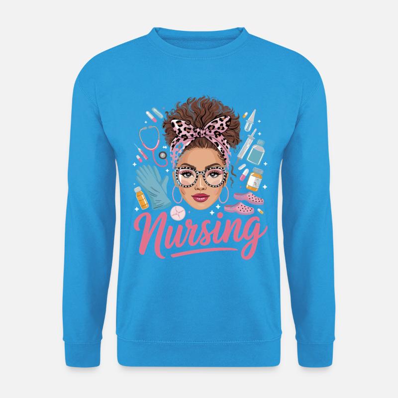 Pflegerin im Retropink Stil - Unisex Pullover - Meeresblau