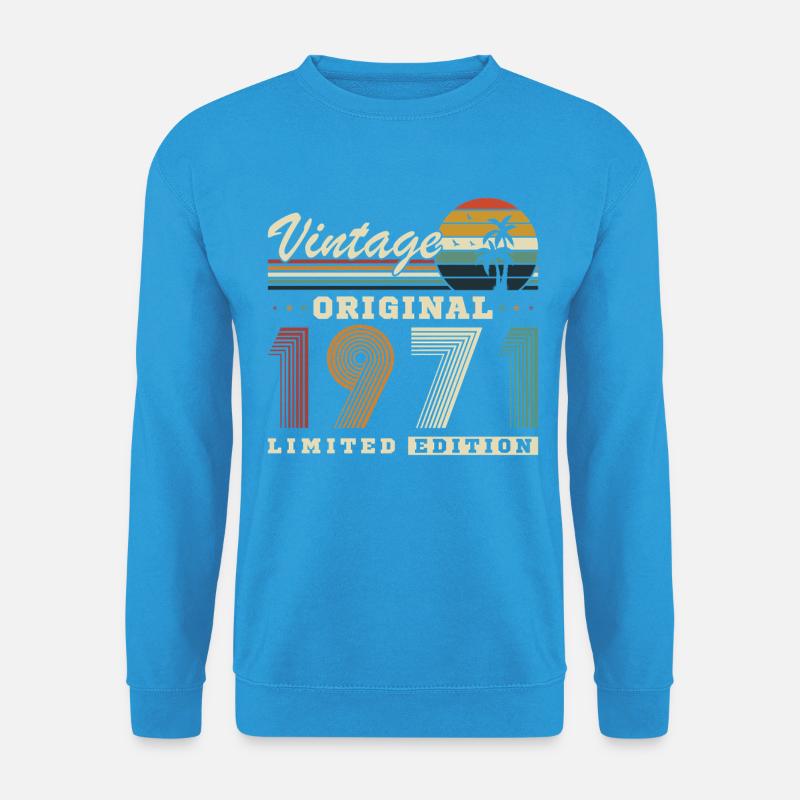 Originales Retro-Jubiläumsgeschenk von 1971 - Unisex Pullover - Meeresblau