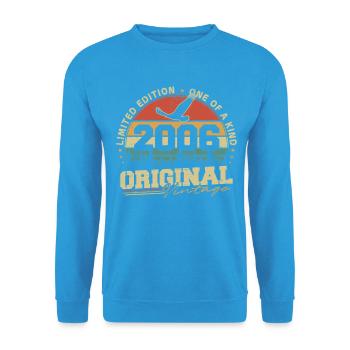 Original 2006 Vintage Born Retro Birthday - Unisex Sweatshirt - sea blue - Front - Alina (178cm) & Michal (187cm)