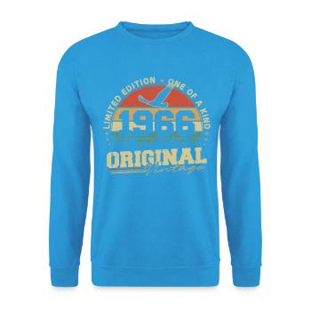 Original 1966 Vintage Born Retro Birthday - Unisex Sweatshirt - sea blue - Front - Alina (178cm) & Michal (187cm)