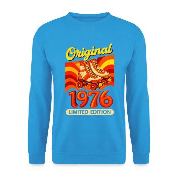 Original 1976 Limited Edition Retro Roller Skate - Unisex Sweatshirt - sea blue - Front - Alina (178cm) & Michal (187cm)
