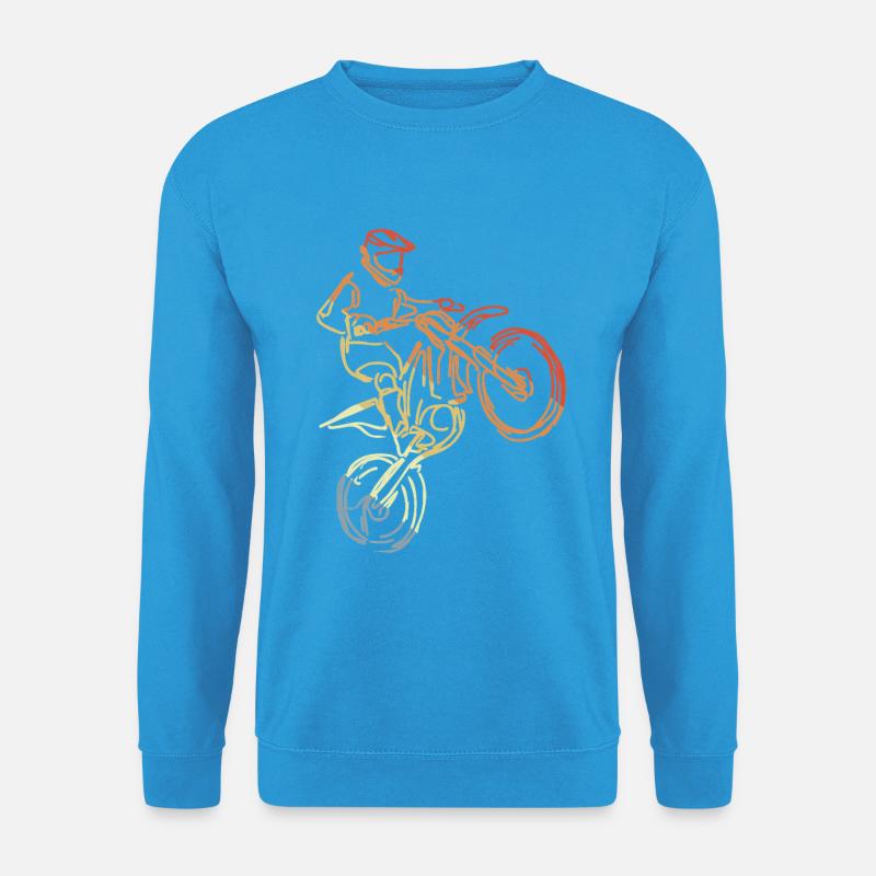Motocrossfahrer Zeichnung - Unisex Pullover - Meeresblau