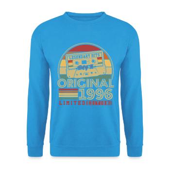 Original 1996 Vintage Vintage Birthday Retro - Unisex Sweatshirt - sea blue - Front - Alina (178cm) & Michal (187cm)