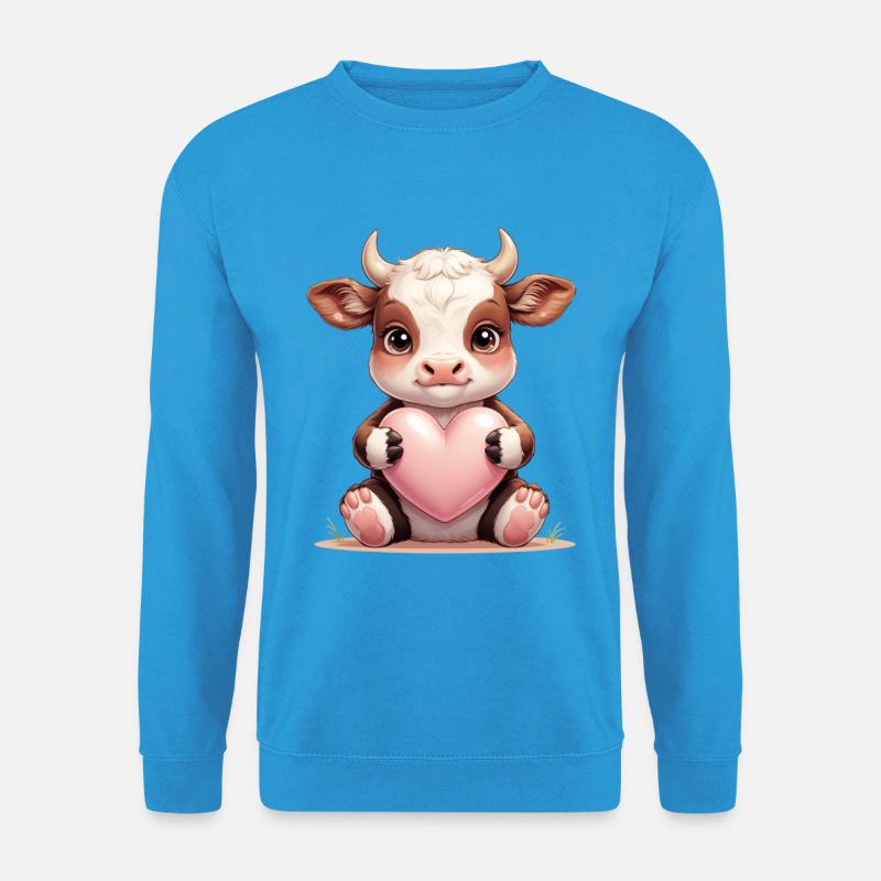 Kuhbaby mit Herz - Unisex Pullover - Meeresblau