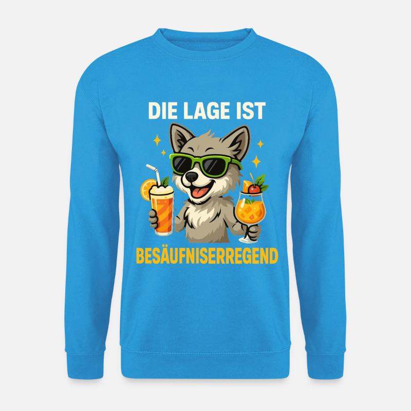 besäufniserregend spruch, party hund - Unisex Pullover - Meeresblau