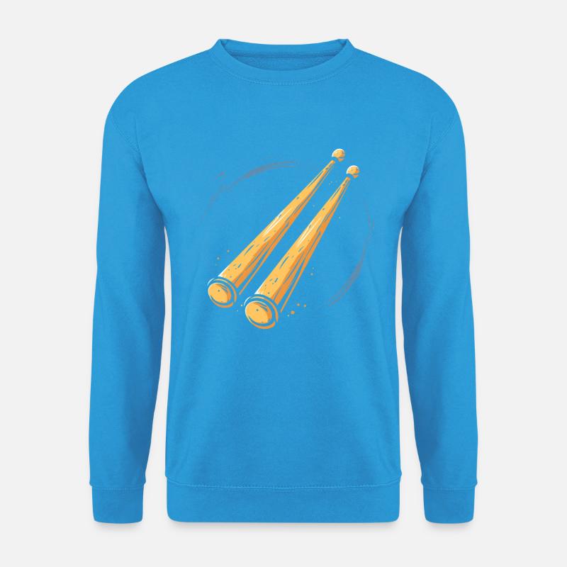 Schlagzeugstöcke Grafik - Unisex Pullover - Meeresblau