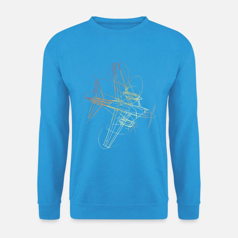 Retro Flugzeug Zeichnung - Unisex Pullover - Meeresblau