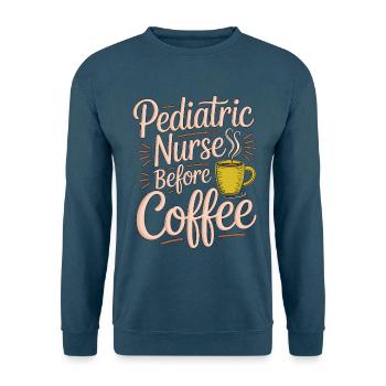 Pediatric Nurse Before Kids Nurse Coffee Lover - Unisex Pullover - Meeresblau - Vorne - Alina (178cm) & Michal (187cm)