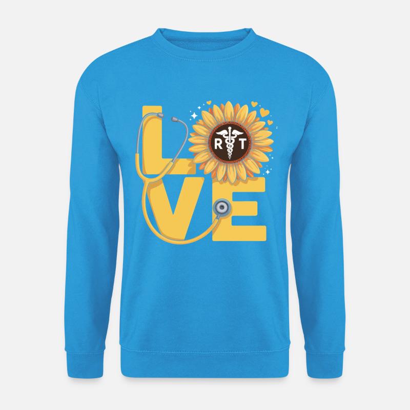 Liebe heilt mit Sonnenblume - Unisex Pullover - Meeresblau