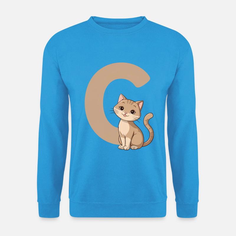 Kätzchen und C-Buchstabe - Unisex Pullover - Meeresblau