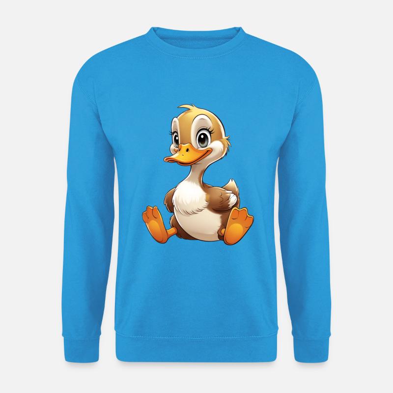 Niedliche Enten-Comicfigur - Unisex Pullover - Meeresblau