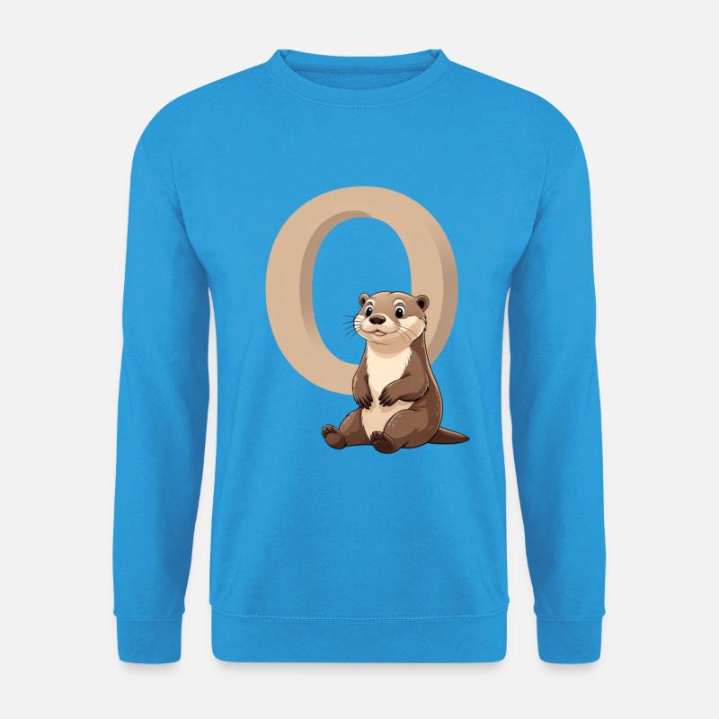 Otter und Großes O Design - Unisex Pullover - Meeresblau