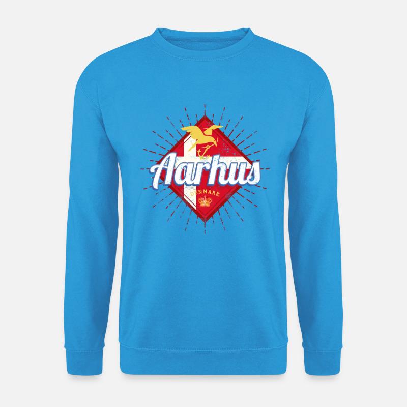 Aarhus Stadt Dänemark Retro Möwe Vintage Souvenir - Unisex Pullover - Meeresblau