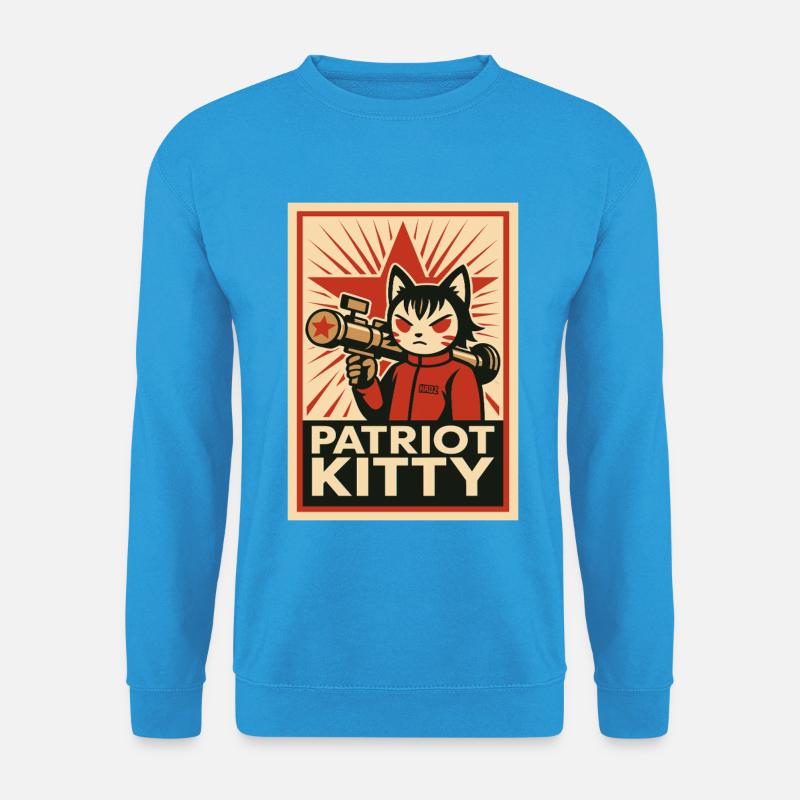 Patriot Kitty Raketenkunst - Unisex Pullover - Meeresblau