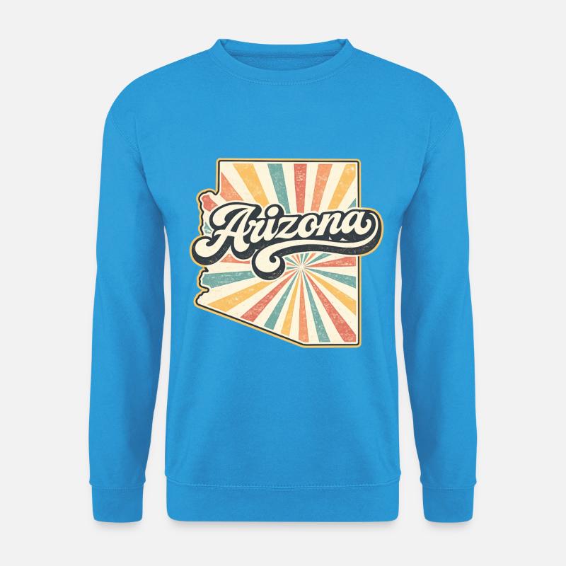 Arizona Retro Sunburst-Skript - Unisex Pullover - Meeresblau