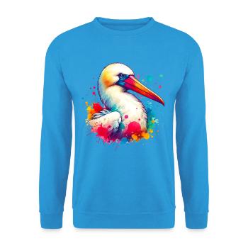Nazca boobies motif - Unisex Sweatshirt - sea blue - Front - Alina (178cm) & Michal (187cm)