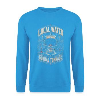 Hafenlotse Hafenlotsen Local Water Global Tonnage - Unisex Sweatshirt - sea blue - Front - Alina (178cm) & Michal (187cm)