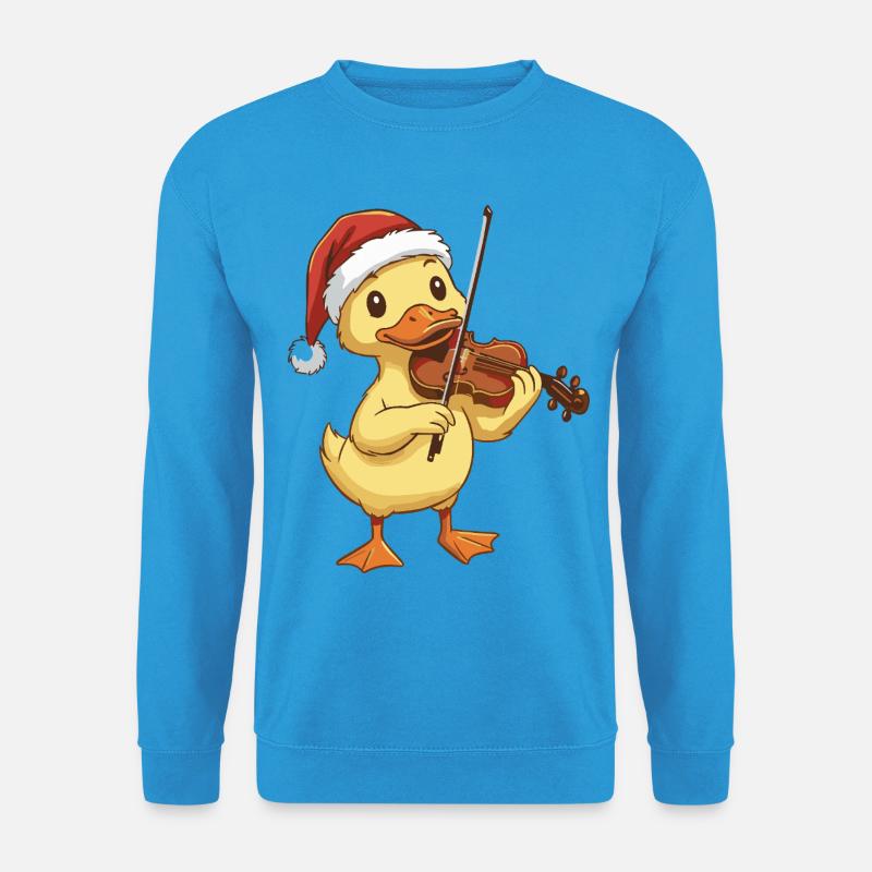 Weihnachts-Duck-Vogel spielt Geigenkunst - Unisex Pullover - Meeresblau