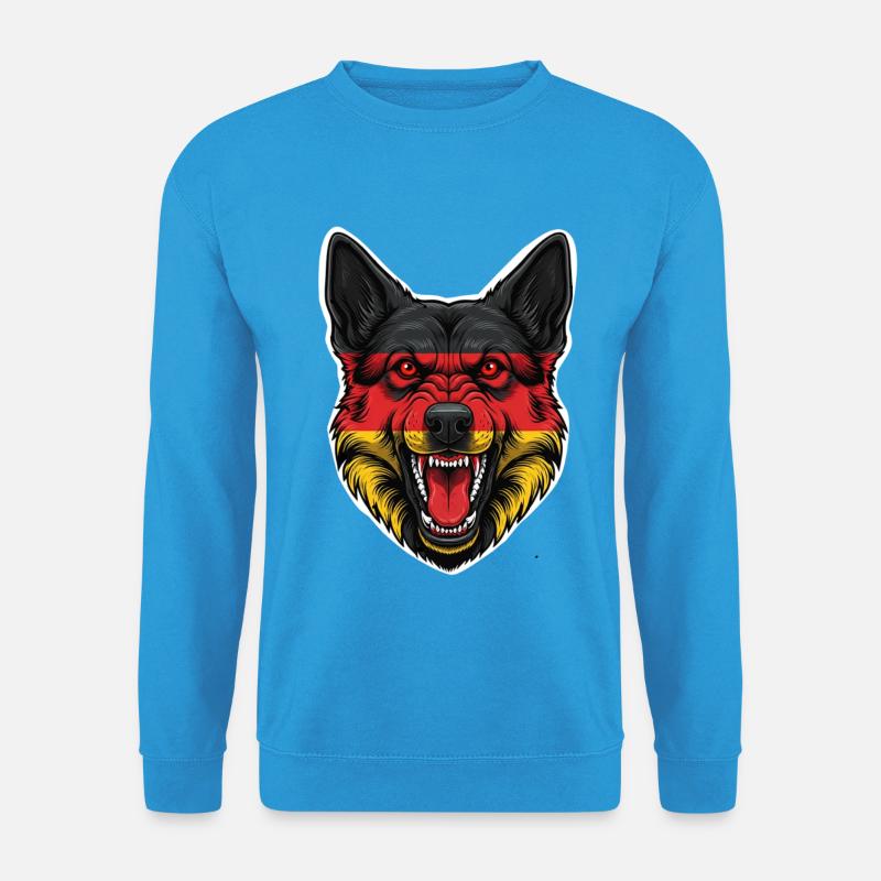Deutscher Schäferhund Flaggenmotiv - Unisex Pullover - Meeresblau