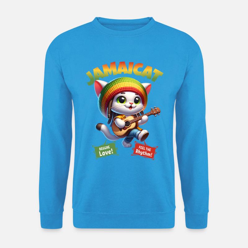 Jamaicat Reggae Cat Rasta Jamaica - Unisex Pullover - Meeresblau