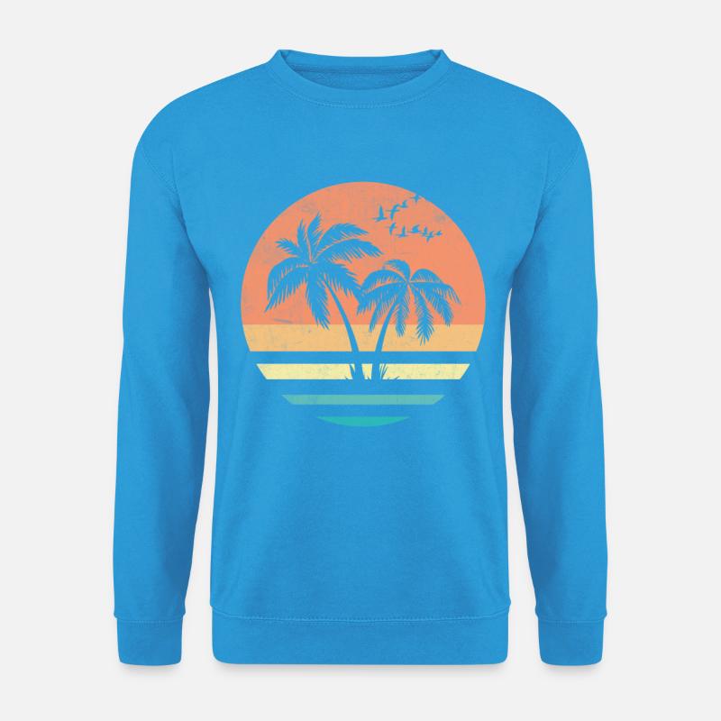 Insel Palme Palmen - Unisex Pullover - Meeresblau