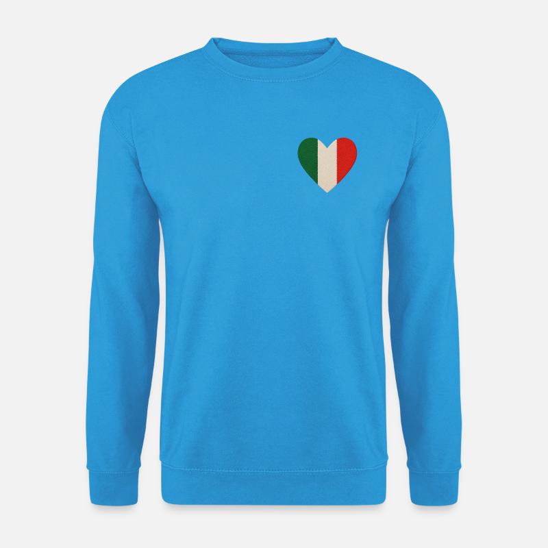 Dreifarbiges Herz Italien - Unisex Pullover - Meeresblau