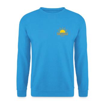 Benissa Espana Sunrise Design - Unisex Sweatshirt - sea blue - Front - Alina (178cm) & Michal (187cm)