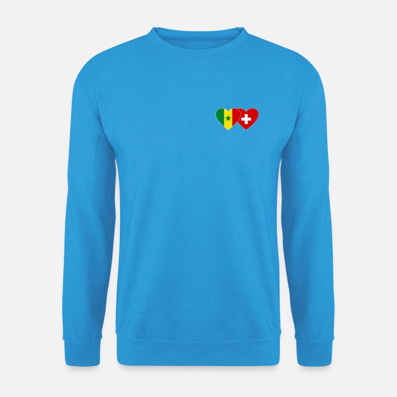 Senegal Schweiz Flagge Herz - Unisex Pullover - Meeresblau