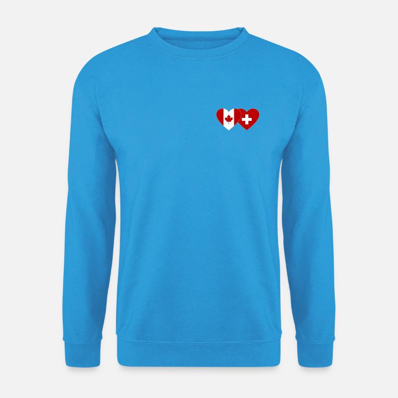 Kanada Schweiz Flagge Herz - Unisex Pullover - Meeresblau