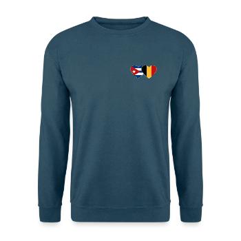 Cœur du drapeau de Cuba Belgique - Sweat-shirt Unisexe - bleu mer - Devant - Alina (178cm) & Michal (187cm)