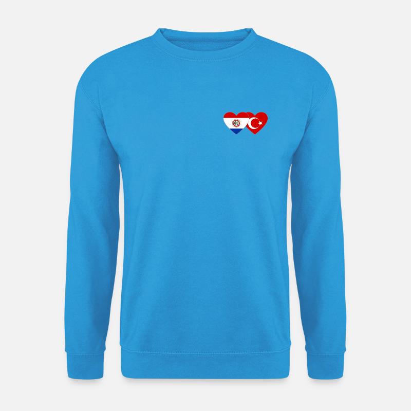 Paraguay_Tuerkei_Flagge_Herz - Unisex Pullover - Meeresblau