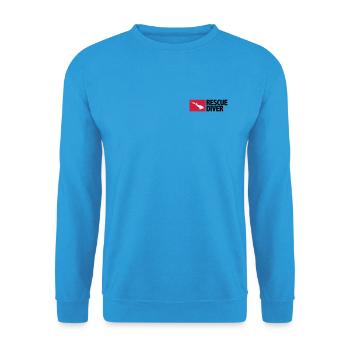 Rescue Diver - Unisex Pullover - Meeresblau - Vorne - Alina (178cm) & Michal (187cm)